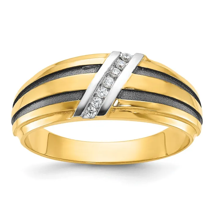 Goldia Rings 14k Yellow u0026 Rhodium Gold with Black White Rhodium Mens Satin 120 carat Diamond Complete Ring Goldia Rings 14k Yellow u0026 Rhodium Gold with Black White Rhodium Mens Satin 120 carat Diamond Complete Ring