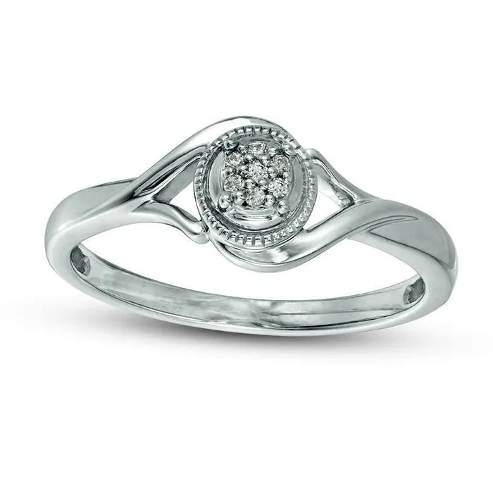 Goldia Rings Composite Natural Diamond Accent Frame Bypass Antique VintageStyle Promise Ring in Solid 10K White Gold Goldia Rings Composite Natural Diamond Accent Frame Bypass Antique VintageStyle Promise Ring in Solid 10K White Gold