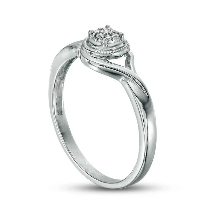 Goldia Rings Composite Natural Diamond Accent Frame Bypass Antique VintageStyle Promise Ring in Solid 10K White Gold Goldia Rings Composite Natural Diamond Accent Frame Bypass Antique VintageStyle Promise Ring in Solid 10K White Gold