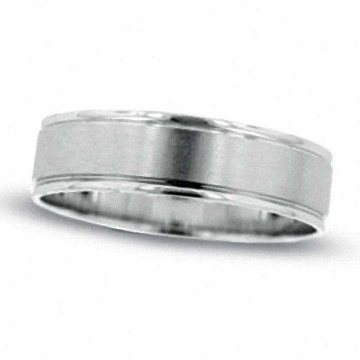 Goldia Rings Ladies 60mm Wedding Band in Solid 10K White Gold