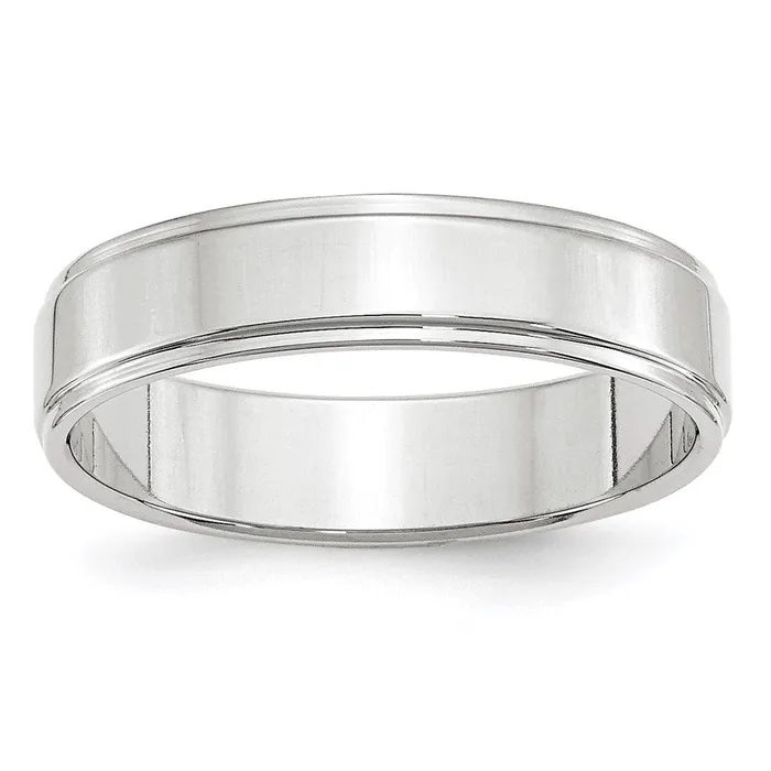 Goldia Rings Solid 10K White Gold 5mm Flat with Step Edge MensWomens Wedding Band Ring Size 9 Goldia Rings Solid 10K White Gold 5mm Flat with Step Edge MensWomens Wedding Band Ring Size 9