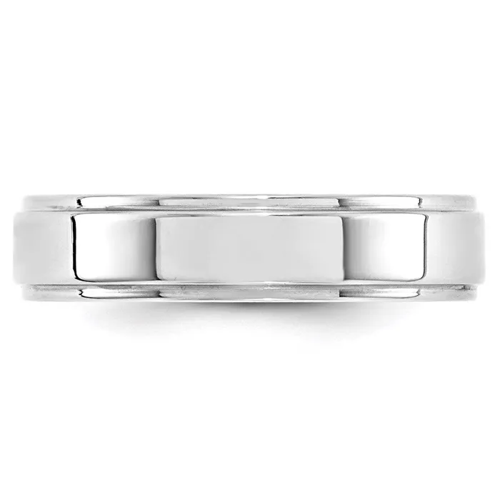 Goldia Rings Solid 10K White Gold 5mm Flat with Step Edge MensWomens Wedding Band Ring Size 9 Goldia Rings Solid 10K White Gold 5mm Flat with Step Edge MensWomens Wedding Band Ring Size 9