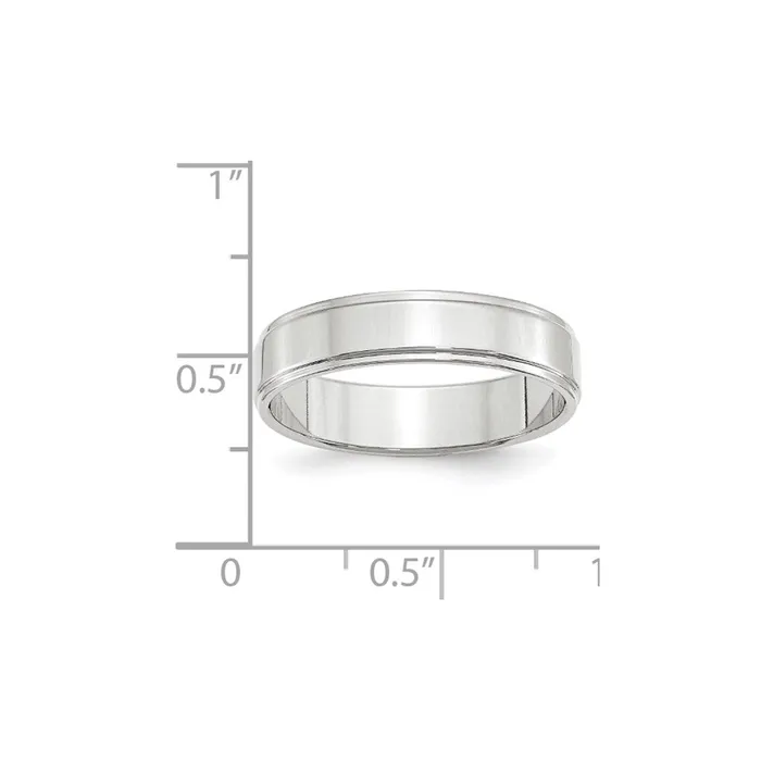 Goldia Rings Solid 10K White Gold 5mm Flat with Step Edge MensWomens Wedding Band Ring Size 9 Goldia Rings Solid 10K White Gold 5mm Flat with Step Edge MensWomens Wedding Band Ring Size 9