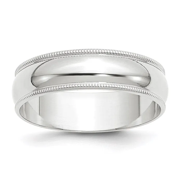 Goldia Rings Solid 10K White Gold 6mm Light Weight Milgrain Half Round MensWomens Wedding Band Ring Size 105 Goldia Rings Solid 10K White Gold 6mm Light Weight Milgrain Half Round MensWomens Wedding Band Ring Size 105