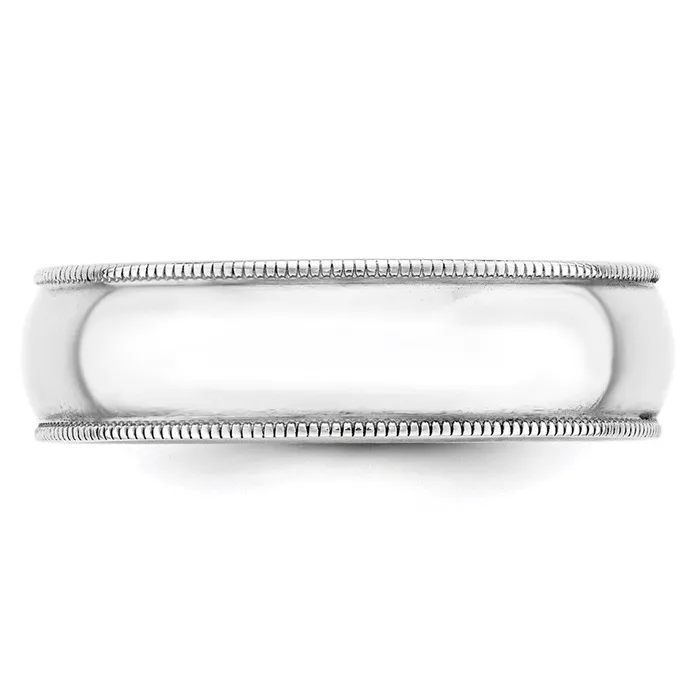 Goldia Rings Solid 10K White Gold 6mm Light Weight Milgrain Half Round MensWomens Wedding Band Ring Size 105 Goldia Rings Solid 10K White Gold 6mm Light Weight Milgrain Half Round MensWomens Wedding Band Ring Size 105