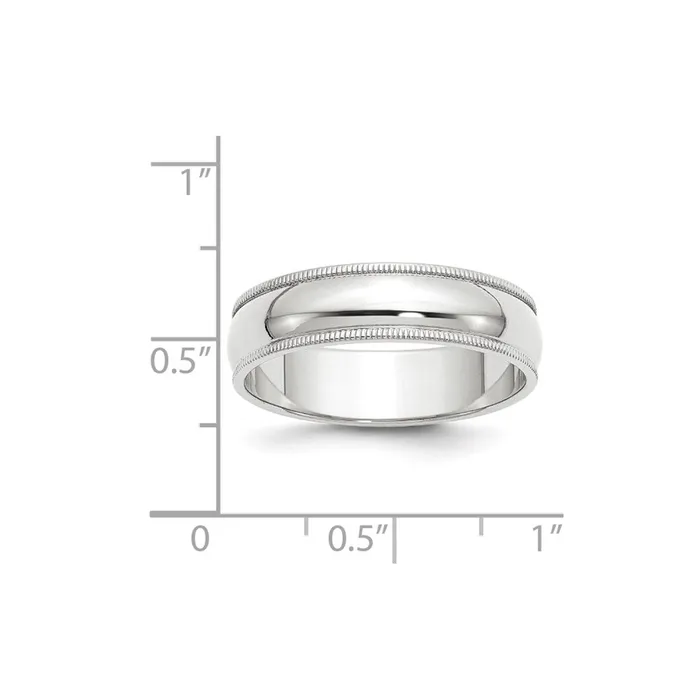 Goldia Rings Solid 10K White Gold 6mm Milgrain Half Round MensWomens Wedding Band Ring Size 135 Goldia Rings Solid 10K White Gold 6mm Milgrain Half Round MensWomens Wedding Band Ring Size 135