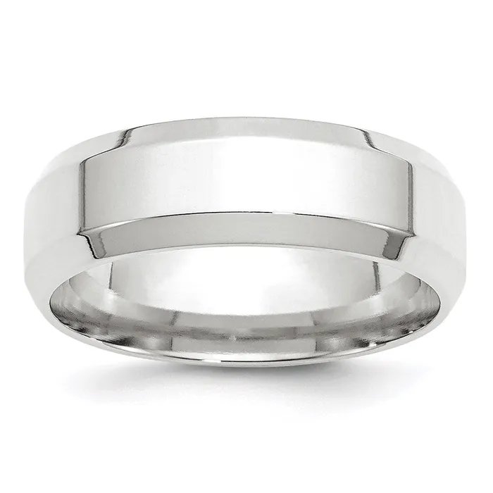 Goldia Rings Solid 10K White Gold 7mm Bevel Edge Comfort Fit MensWomens Wedding Band Ring Size 6 Goldia Rings Solid 10K White Gold 7mm Bevel Edge Comfort Fit MensWomens Wedding Band Ring Size 6