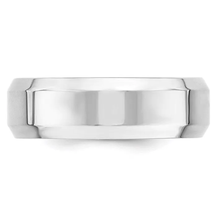 Goldia Rings Solid 10K White Gold 7mm Bevel Edge Comfort Fit MensWomens Wedding Band Ring Size 6 Goldia Rings Solid 10K White Gold 7mm Bevel Edge Comfort Fit MensWomens Wedding Band Ring Size 6