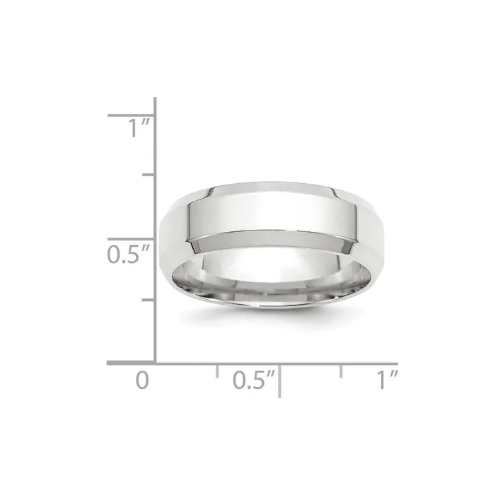 Goldia Rings Solid 10K White Gold 7mm Bevel Edge Comfort Fit MensWomens Wedding Band Ring Size 6 Goldia Rings Solid 10K White Gold 7mm Bevel Edge Comfort Fit MensWomens Wedding Band Ring Size 6
