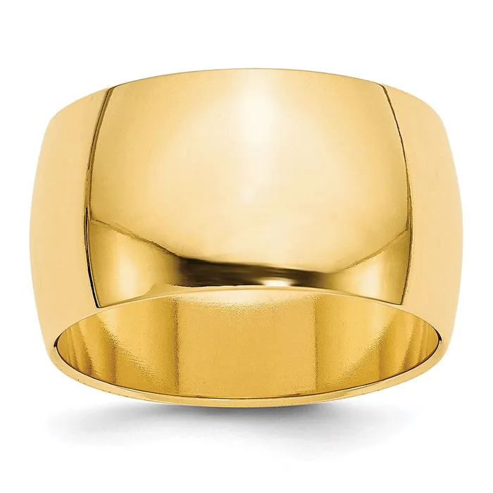 Goldia Rings Solid 10K Yellow Gold 12mm Half Round MensWomens Wedding Band Ring Size 55 Goldia Rings Solid 10K Yellow Gold 12mm Half Round MensWomens Wedding Band Ring Size 55