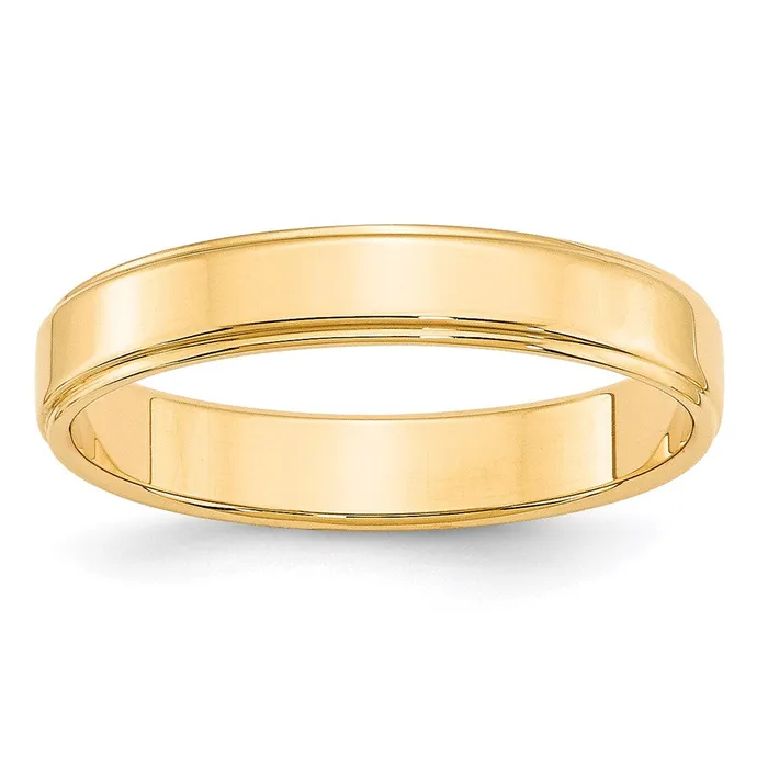Goldia Rings Solid 10K Yellow Gold 4mm Flat with Step Edge MensWomens Wedding Band Ring Size 4 Goldia Rings Solid 10K Yellow Gold 4mm Flat with Step Edge MensWomens Wedding Band Ring Size 4
