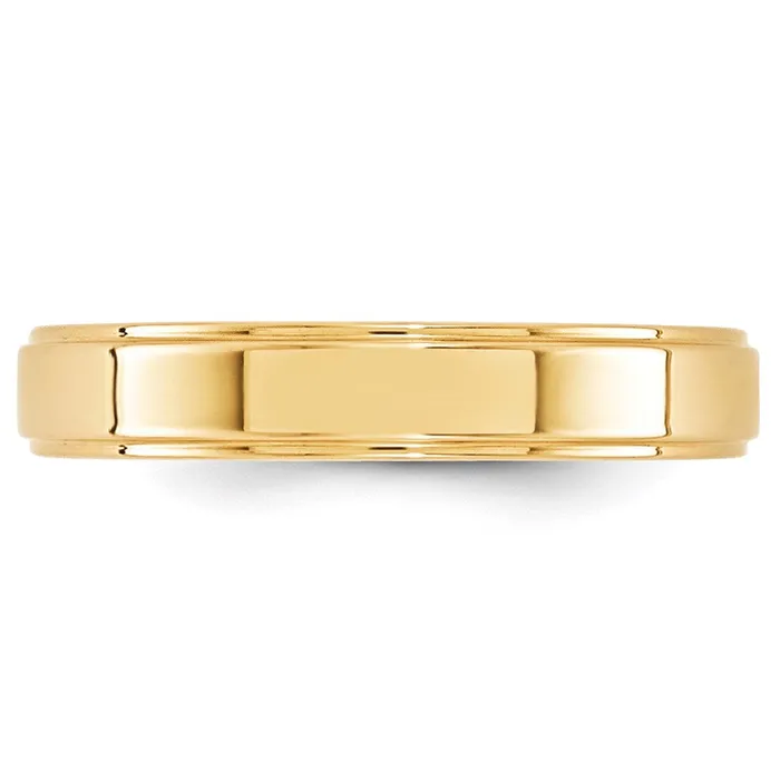 Goldia Rings Solid 10K Yellow Gold 4mm Flat with Step Edge MensWomens Wedding Band Ring Size 4 Goldia Rings Solid 10K Yellow Gold 4mm Flat with Step Edge MensWomens Wedding Band Ring Size 4