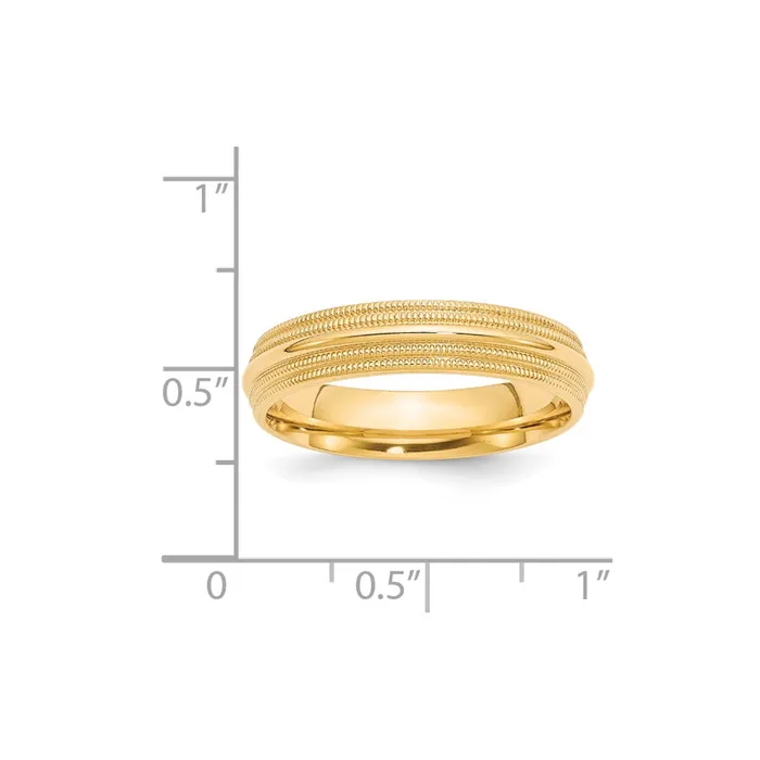 Goldia Rings Solid 10K Yellow Gold 5mm Double Milgrain Comfort Fit MensWomens Wedding Band Ring Size 115 Goldia Rings Solid 10K Yellow Gold 5mm Double Milgrain Comfort Fit MensWomens Wedding Band Ring Size 115