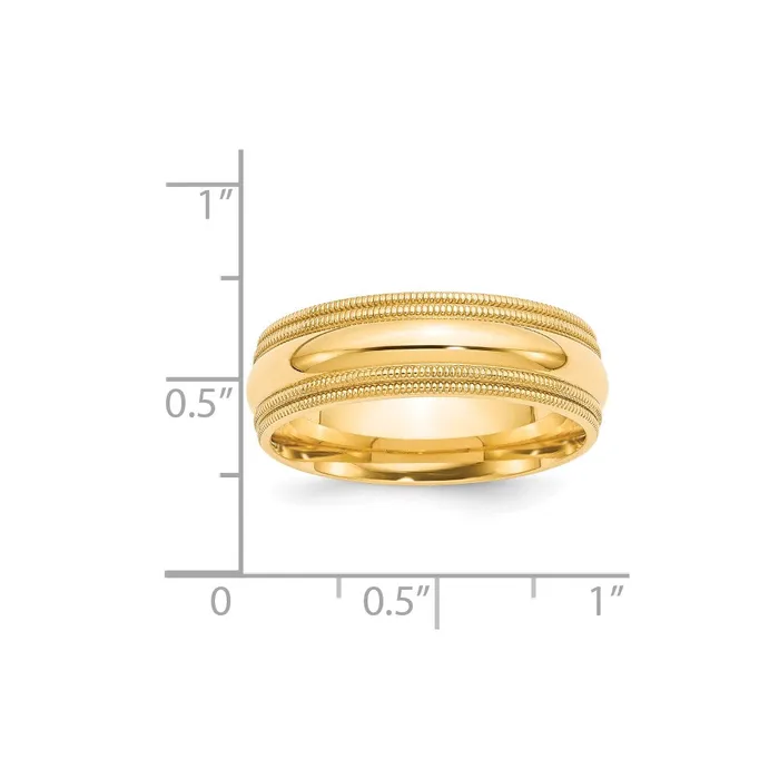 Goldia Rings Solid 10K Yellow Gold 7mm Double Milgrain Comfort Fit MensWomens Wedding Band Ring Size 6 Goldia Rings Solid 10K Yellow Gold 7mm Double Milgrain Comfort Fit MensWomens Wedding Band Ring Size 6