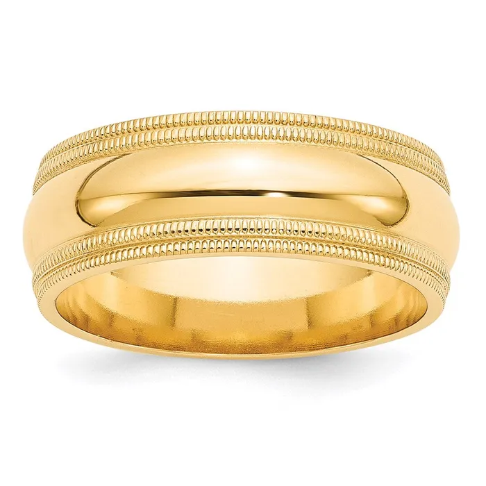 Goldia Rings Solid 10K Yellow Gold 8mm Double Milgrain Comfort Fit MensWomens Wedding Band Ring Size 65 Goldia Rings Solid 10K Yellow Gold 8mm Double Milgrain Comfort Fit MensWomens Wedding Band Ring Size 65