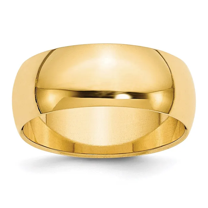 Goldia Rings Solid 10K Yellow Gold 8mm Half Round MensWomens Wedding Band Ring Size 135 Goldia Rings Solid 10K Yellow Gold 8mm Half Round MensWomens Wedding Band Ring Size 135