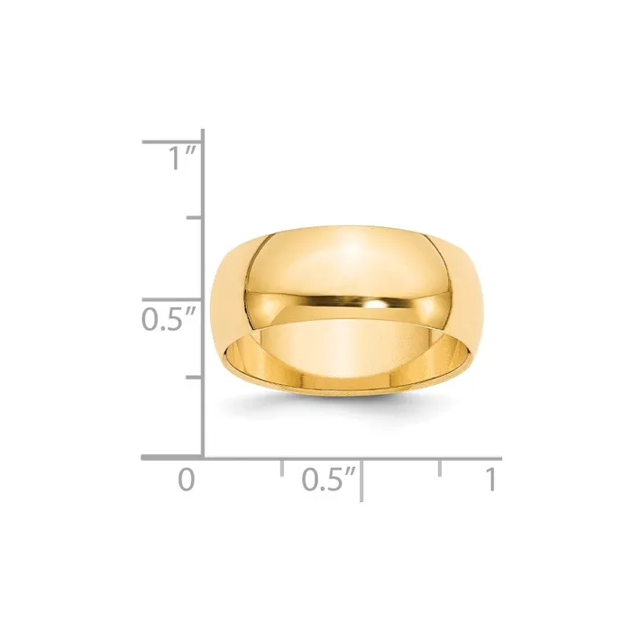 Goldia Rings Solid 10K Yellow Gold 8mm Half Round MensWomens Wedding Band Ring Size 135 Goldia Rings Solid 10K Yellow Gold 8mm Half Round MensWomens Wedding Band Ring Size 135