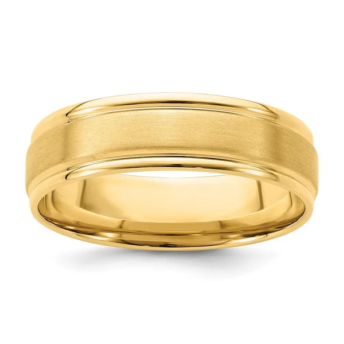 Goldia Rings Solid 10K Yellow Gold Yellow Gold Standard Comfort Fit Polished Brush Satin Fancy MensWomens Wedding Band Ring Size 10 Goldia Rings Solid 10K Yellow Gold Yellow Gold Standard Comfort Fit Polished Brush Satin Fancy MensWomens Wedding Band Ring Size 10