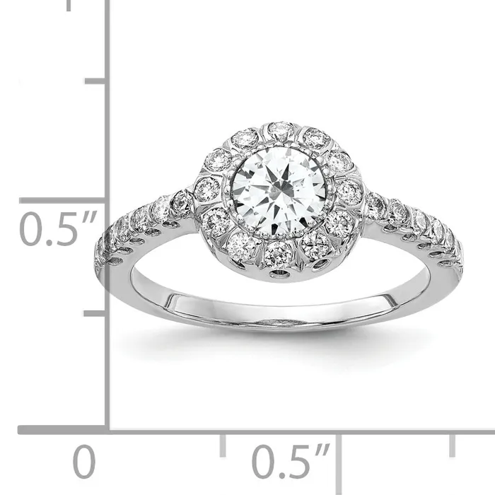 Goldia Rings Solid 14k White Gold 5mm Cubic Zirconia AAA Simulated CZ Ring
