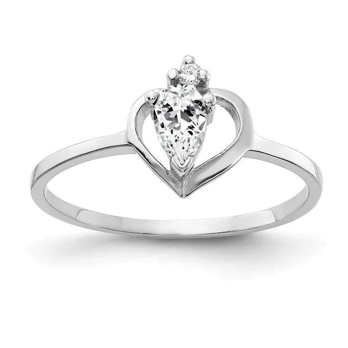 Goldia Rings Solid 14k White Gold 5x3mm Pear Cubic Zirconia AAA Simulated CZ Ring Goldia Rings Solid 14k White Gold 5x3mm Pear Cubic Zirconia AAA Simulated CZ Ring