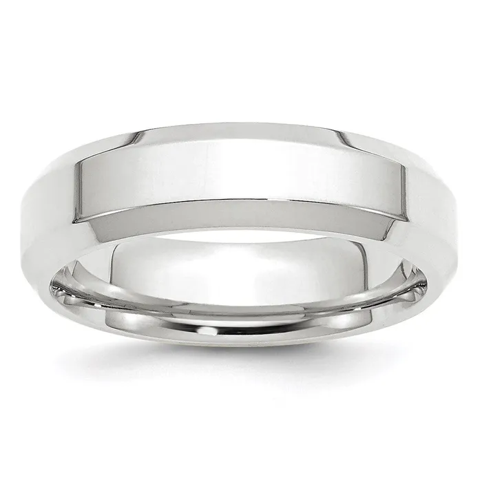 Goldia Rings Solid 14K White Gold 6mm Bevel Edge Comfort Fit MensWomens Wedding Band Ring Size 105 Goldia Rings Solid 14K White Gold 6mm Bevel Edge Comfort Fit MensWomens Wedding Band Ring Size 105