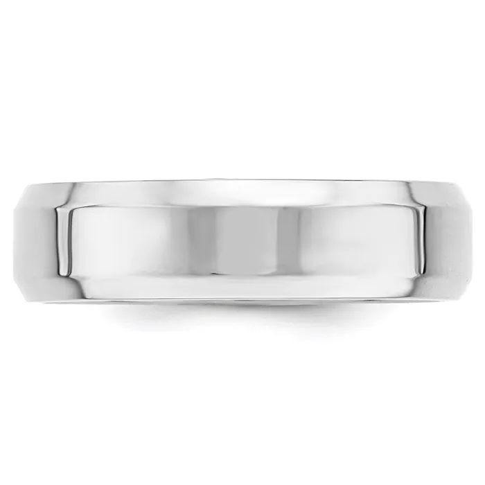Goldia Rings Solid 14K White Gold 6mm Bevel Edge Comfort Fit MensWomens Wedding Band Ring Size 105 Goldia Rings Solid 14K White Gold 6mm Bevel Edge Comfort Fit MensWomens Wedding Band Ring Size 105