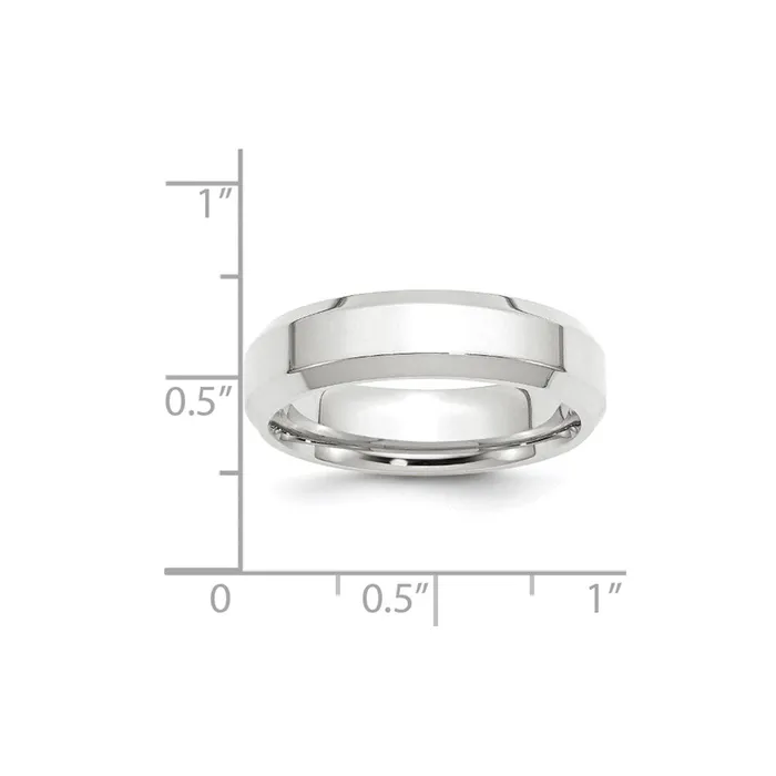 Goldia Rings Solid 14K White Gold 6mm Bevel Edge Comfort Fit MensWomens Wedding Band Ring Size 105 Goldia Rings Solid 14K White Gold 6mm Bevel Edge Comfort Fit MensWomens Wedding Band Ring Size 105