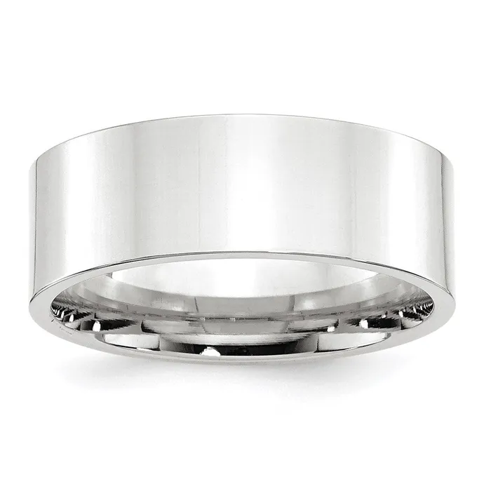 Goldia Rings Solid 14K White Gold 8mm Standard Flat Comfort Fit MensWomens Wedding Band Ring Size 85 Goldia Rings Solid 14K White Gold 8mm Standard Flat Comfort Fit MensWomens Wedding Band Ring Size 85
