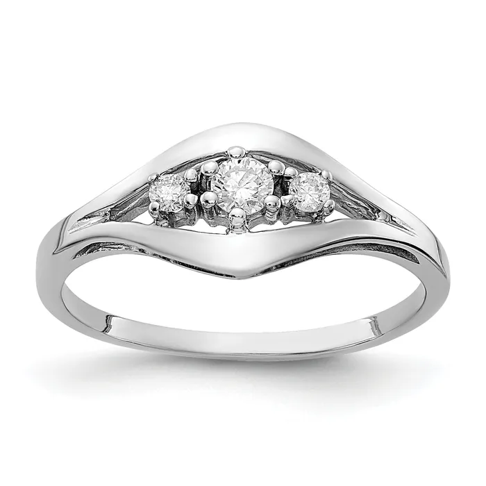 Goldia Rings Solid 14k White Gold A Simulated CZ Ring