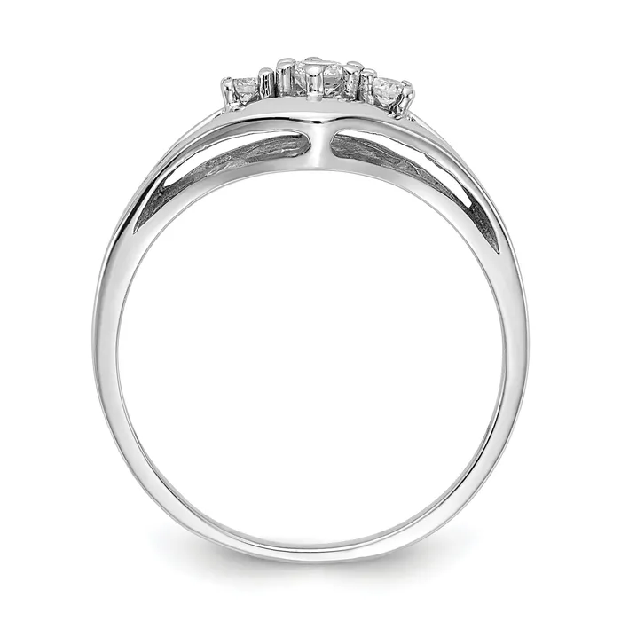 Goldia Rings Solid 14k White Gold A Simulated CZ Ring