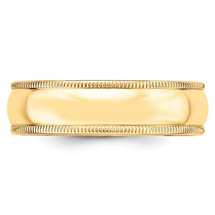 Goldia Rings Solid 14K Yellow Gold 6mm Milgrain Half Round MensWomens Wedding Band Ring Size 14 Goldia Rings Solid 14K Yellow Gold 6mm Milgrain Half Round MensWomens Wedding Band Ring Size 14