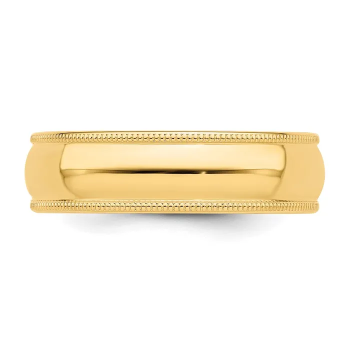 Goldia Rings Solid 14K Yellow Gold 6mm Milgrain Half Round MensWomens Wedding Band Ring Size 14 Goldia Rings Solid 14K Yellow Gold 6mm Milgrain Half Round MensWomens Wedding Band Ring Size 14