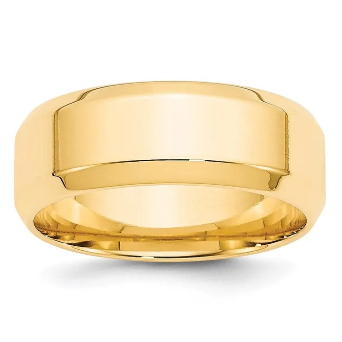 Goldia Rings Solid 14K Yellow Gold 8mm Bevel Edge Comfort Fit MensWomens Wedding Band Ring Size 65 Goldia Rings Solid 14K Yellow Gold 8mm Bevel Edge Comfort Fit MensWomens Wedding Band Ring Size 65