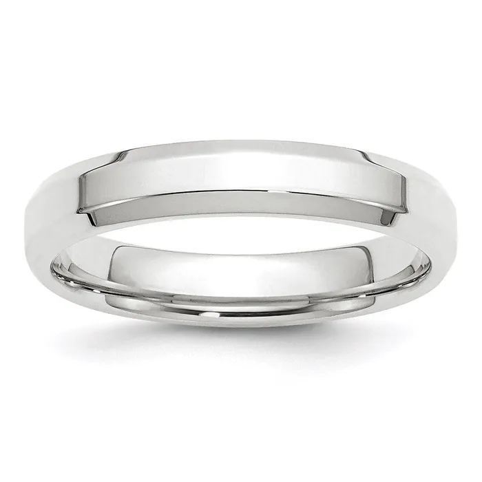 Goldia Rings Solid 18K White Gold 4mm Bevel Edge Comfort Fit MensWomens Wedding Band Ring Size 95 Goldia Rings Solid 18K White Gold 4mm Bevel Edge Comfort Fit MensWomens Wedding Band Ring Size 95