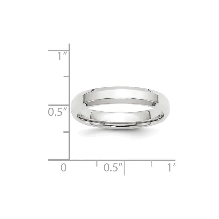 Goldia Rings Solid 18K White Gold 4mm Bevel Edge Comfort Fit MensWomens Wedding Band Ring Size 95 Goldia Rings Solid 18K White Gold 4mm Bevel Edge Comfort Fit MensWomens Wedding Band Ring Size 95