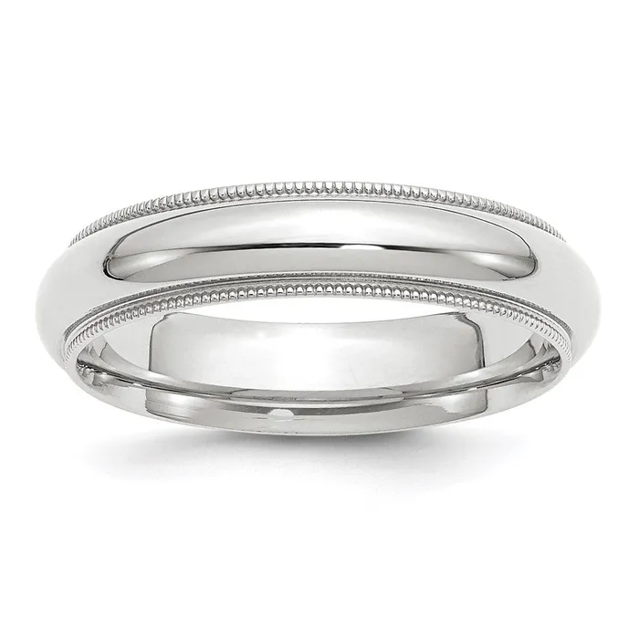 Goldia Rings Solid 18K White Gold 5mm Milgrain Comfort Fit MensWomens Wedding Band Ring Size 8 Goldia Rings Solid 18K White Gold 5mm Milgrain Comfort Fit MensWomens Wedding Band Ring Size 8