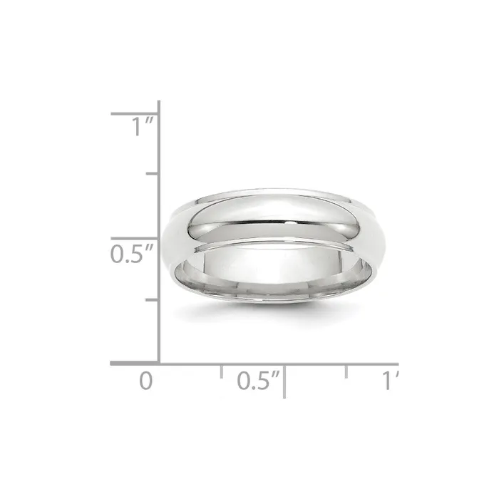 Goldia Rings Solid 18K White Gold 6mm Half Round with Edge MensWomens Wedding Band Ring Size 135 Goldia Rings Solid 18K White Gold 6mm Half Round with Edge MensWomens Wedding Band Ring Size 135