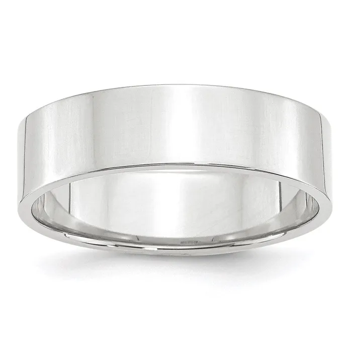 Goldia Rings Solid 18K White Gold 6mm Light Weight Flat MensWomens Wedding Band Ring Size 7 Goldia Rings Solid 18K White Gold 6mm Light Weight Flat MensWomens Wedding Band Ring Size 7