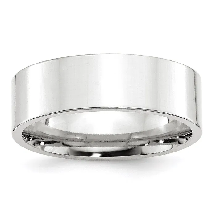 Goldia Rings Solid 18K White Gold 7mm Standard Flat Comfort Fit MensWomens Wedding Band Ring Size 4 Goldia Rings Solid 18K White Gold 7mm Standard Flat Comfort Fit MensWomens Wedding Band Ring Size 4