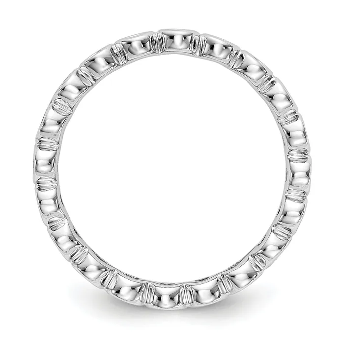 Goldia Rings Solid Real 14k White Gold Polished 12ct Bezel Set CZ Eternity Wedding Band Ring