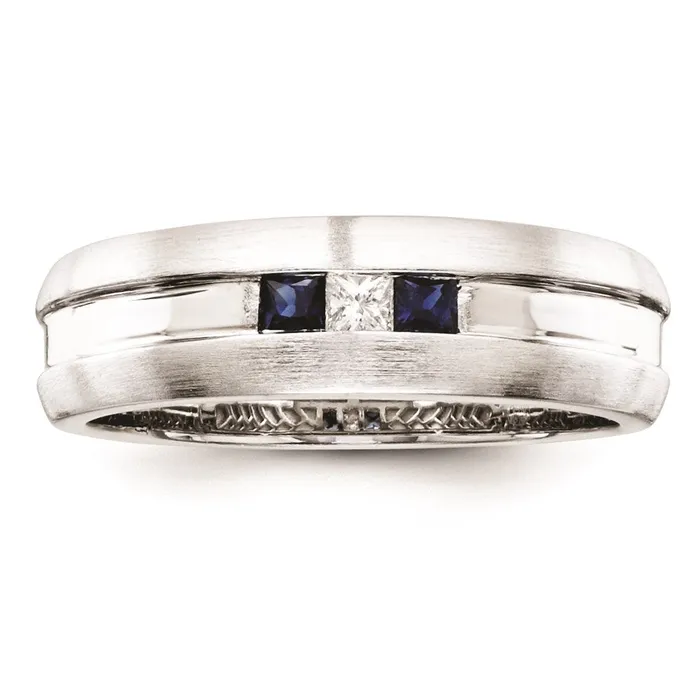 Goldia Rings Sterling Silver Belle Amore Diamond u0026 Sapphire Mens Ring
