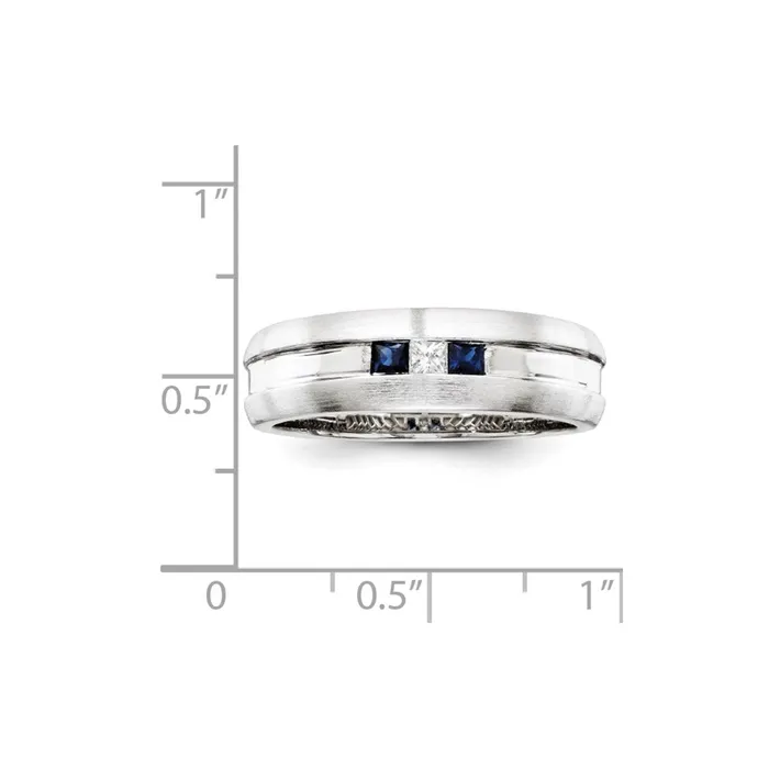 Goldia Rings Sterling Silver Belle Amore Diamond u0026 Sapphire Mens Ring