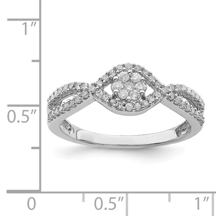 Goldia Rings Sterling Silver Rhodium Diamond Ring