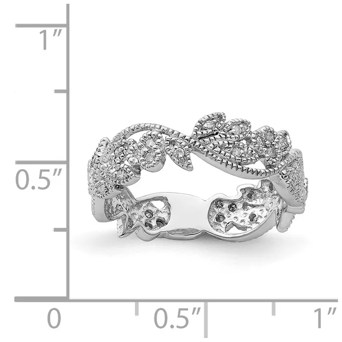 Goldia Rings Sterling Silver Rhodium Diamond Ring