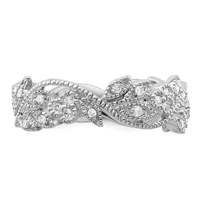 Goldia Rings Sterling Silver Rhodium Diamond Ring