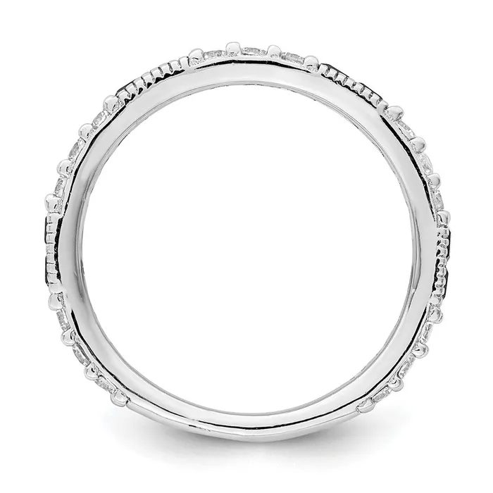 Goldia Rings Sterling Silver Rhodiumplated Synthetic Blue Spinel u0026 CZ Ring