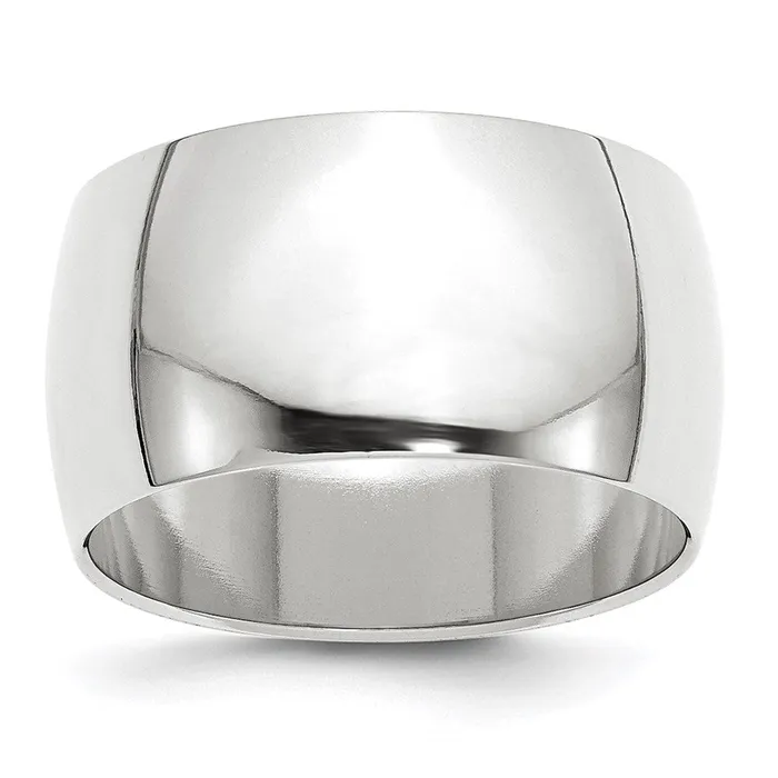 Goldia Solid 10K White Gold 12mm Half Round MensWomens Wedding Band Ring Size 75 Rings Goldia Solid 10K White Gold 12mm Half Round MensWomens Wedding Band Ring Size 75 Rings