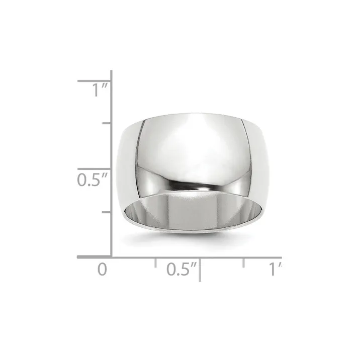 Goldia Solid 10K White Gold 12mm Half Round MensWomens Wedding Band Ring Size 75 Rings Goldia Solid 10K White Gold 12mm Half Round MensWomens Wedding Band Ring Size 75 Rings
