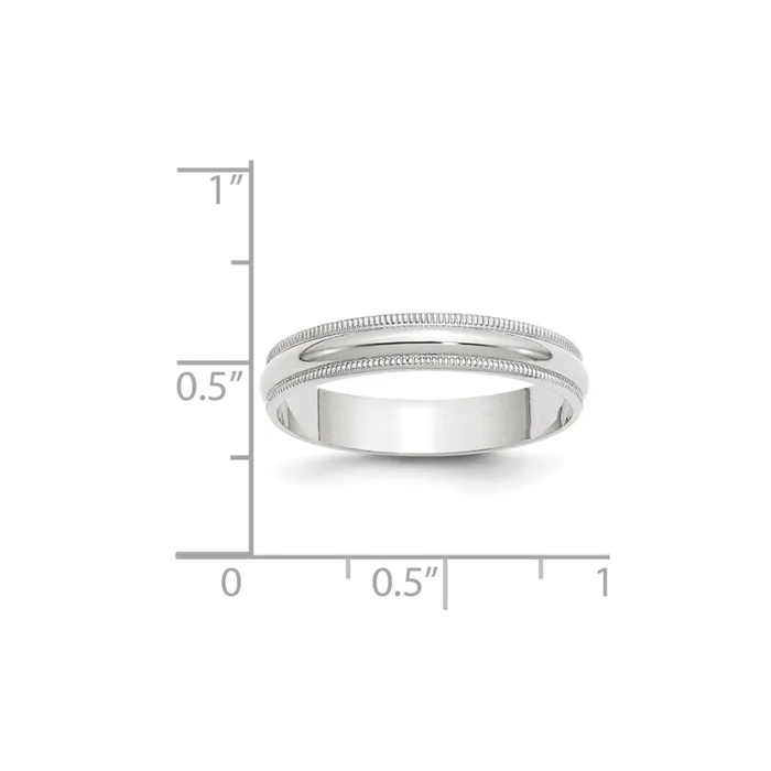Goldia Solid 10K White Gold 4mm Light Weight Milgrain Half Round MensWomens Wedding Band Ring Size 75 Rings Goldia Solid 10K White Gold 4mm Light Weight Milgrain Half Round MensWomens Wedding Band Ring Size 75 Rings