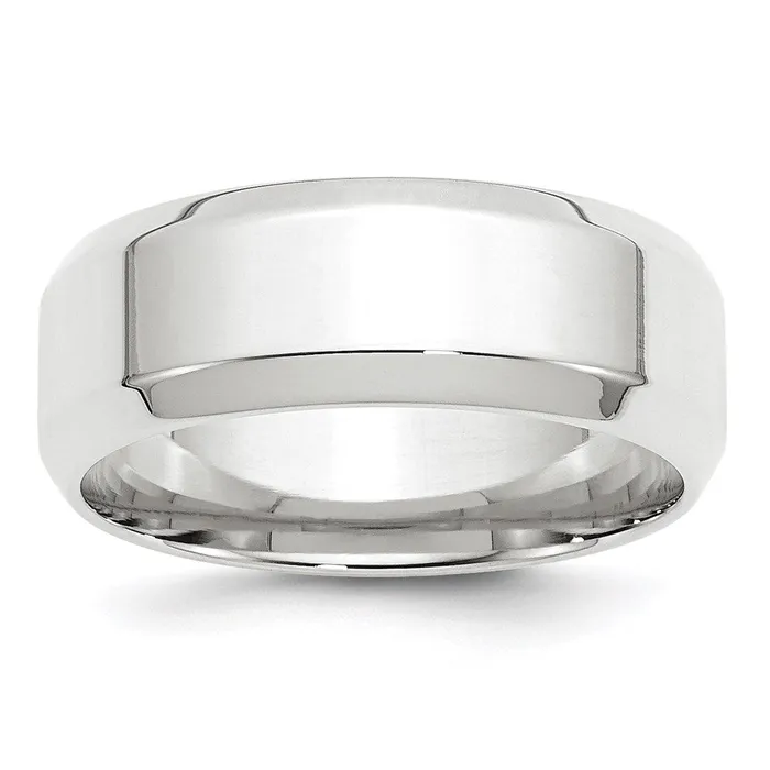 Goldia Solid 10K White Gold 8mm Bevel Edge Comfort Fit MensWomens Wedding Band Ring Size 125 Rings Goldia Solid 10K White Gold 8mm Bevel Edge Comfort Fit MensWomens Wedding Band Ring Size 125 Rings